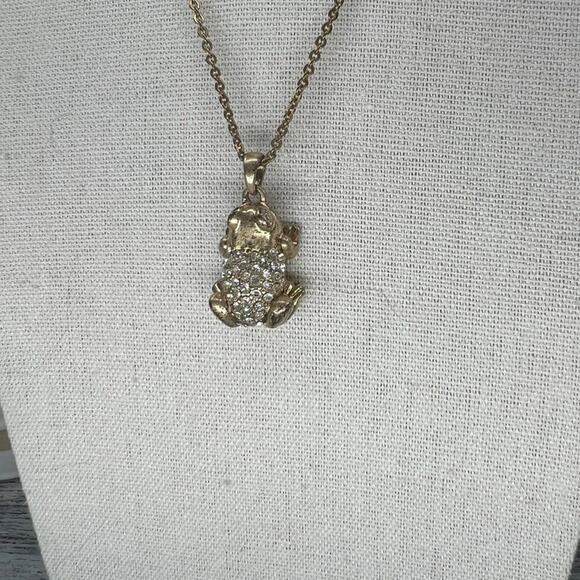 J. Crew | Rhinstone Frog Necklace - Picture 4 of 10
